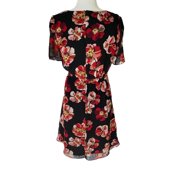 Madewell Floral Tulip Sleeve Faux Wrap Mini Dress in French Rose - 4 - Picture 9 of 16